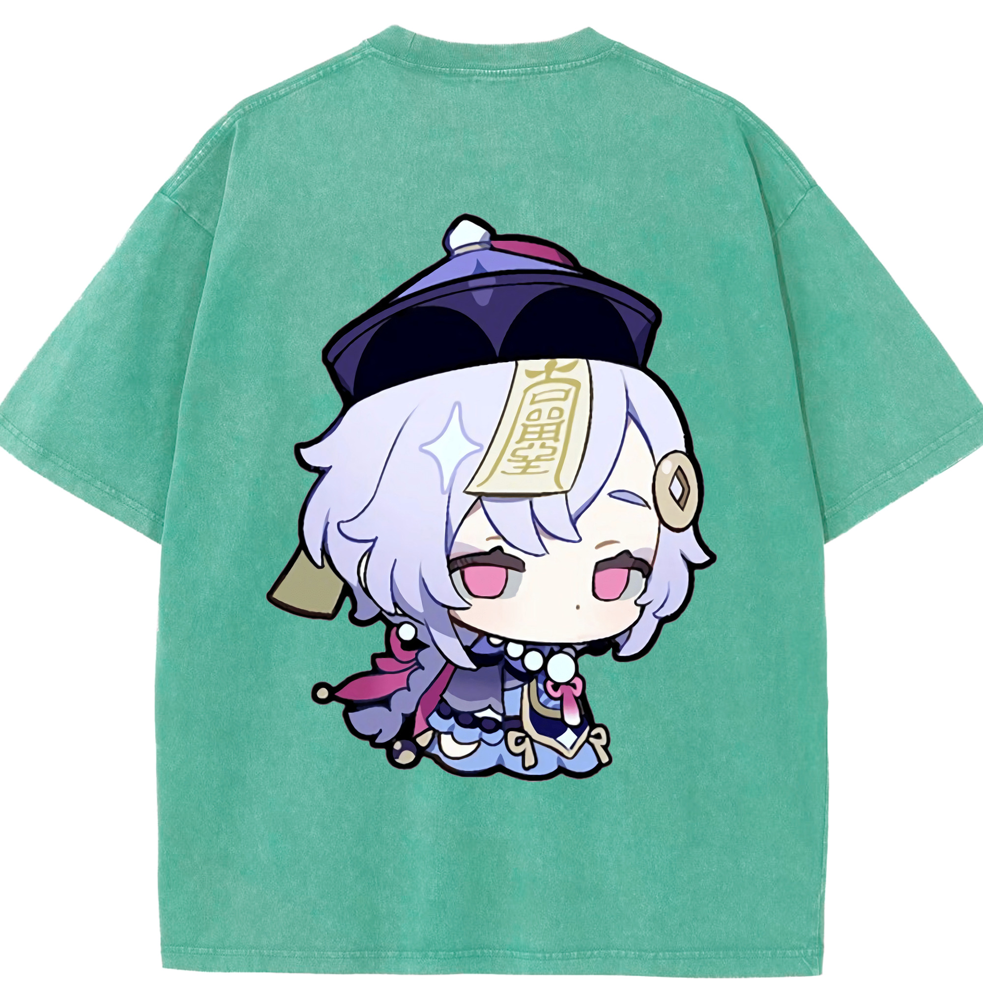 げんし神 七七 なな  genshin Nana 綿100% ヴィンテージ風 半袖Tシャツ（背面プリント）